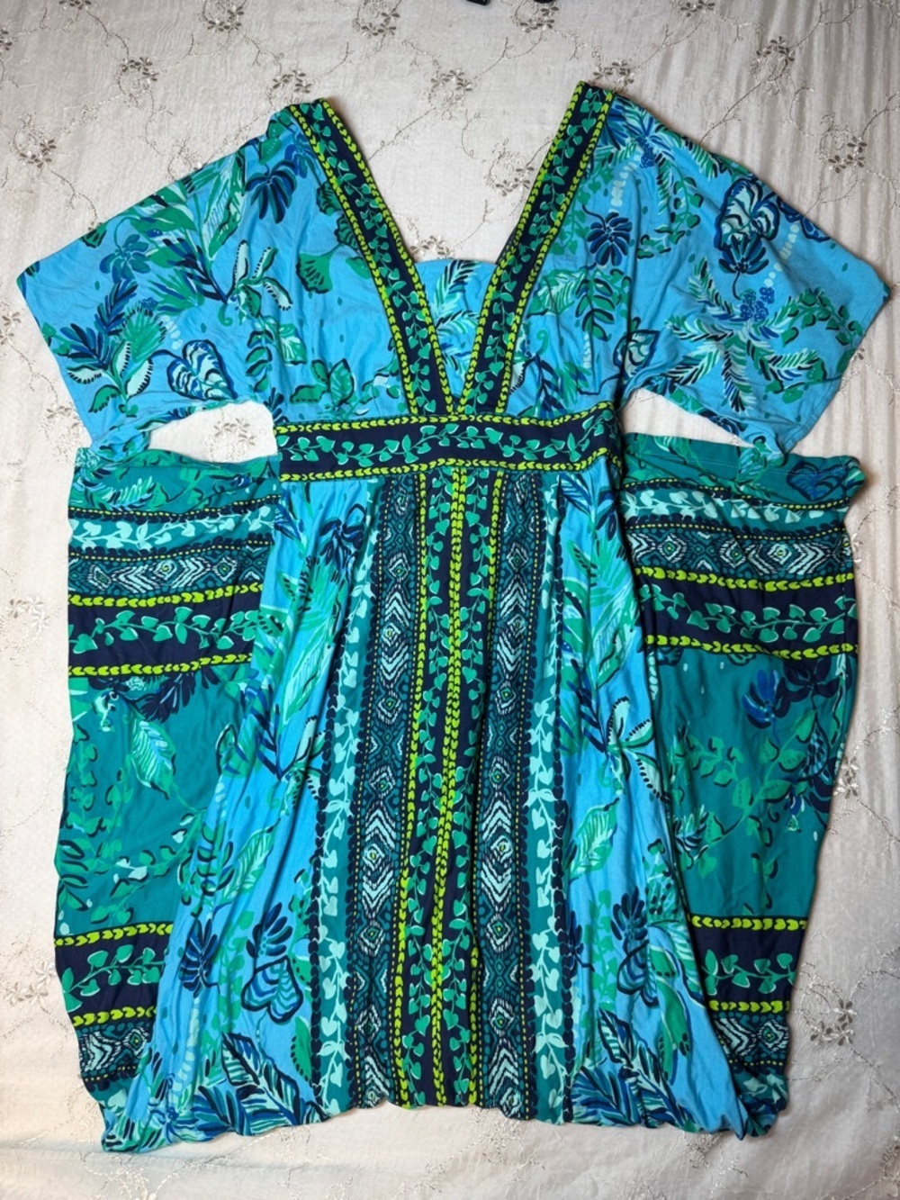 lilly pulitzer ilia maxi dress blue green tropical floral – size 0